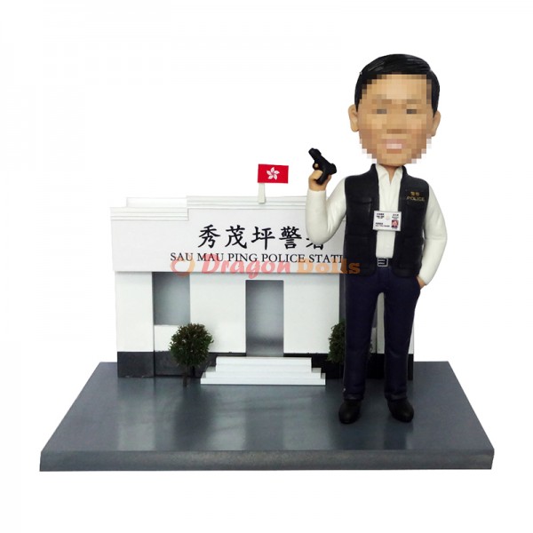 ASNO01 香港陶偶設計公司｜度身訂造Figurine，香港禮物訂製，人像公仔、人形公仔、Q版公仔、畢業公仔、榮休禮物、退休禮物、Farewell 禮物、移民禮物、警察公仔 各級軍裝